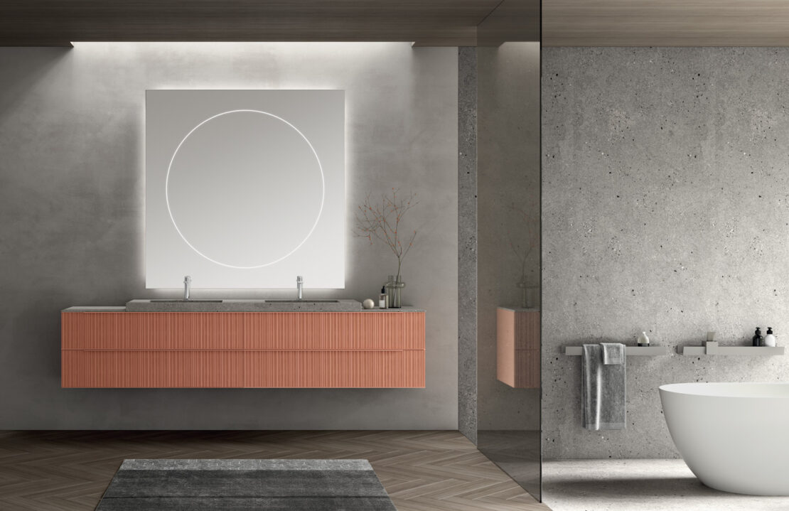 specchio bagno con illuminazione integrata  quadrato 