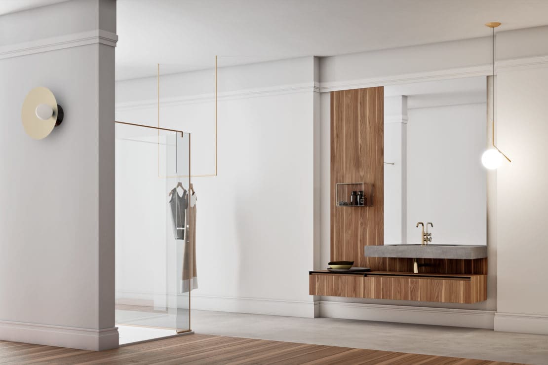 boiserie bagno moderno elegante