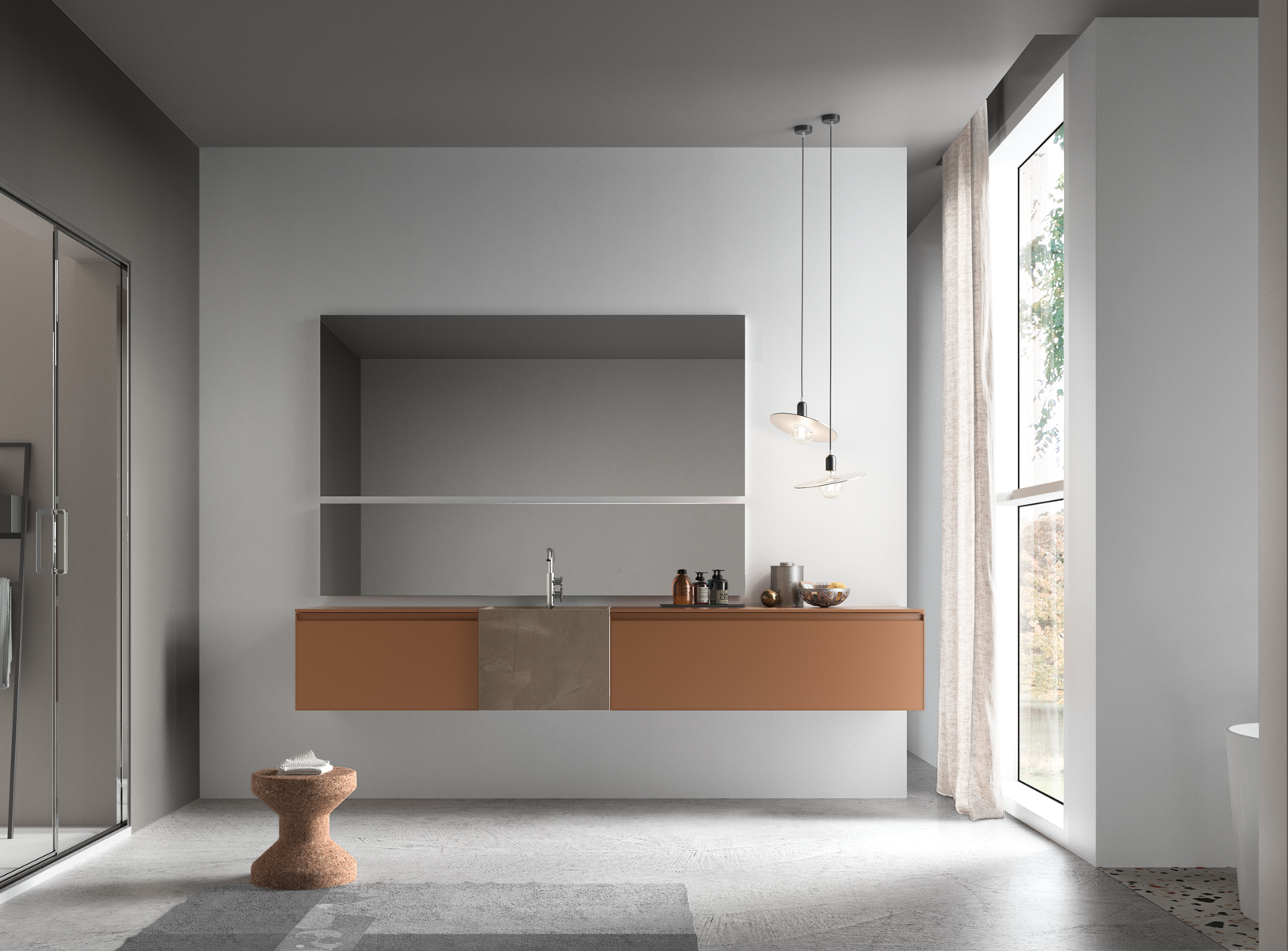 arredo bagno moderno colorato 