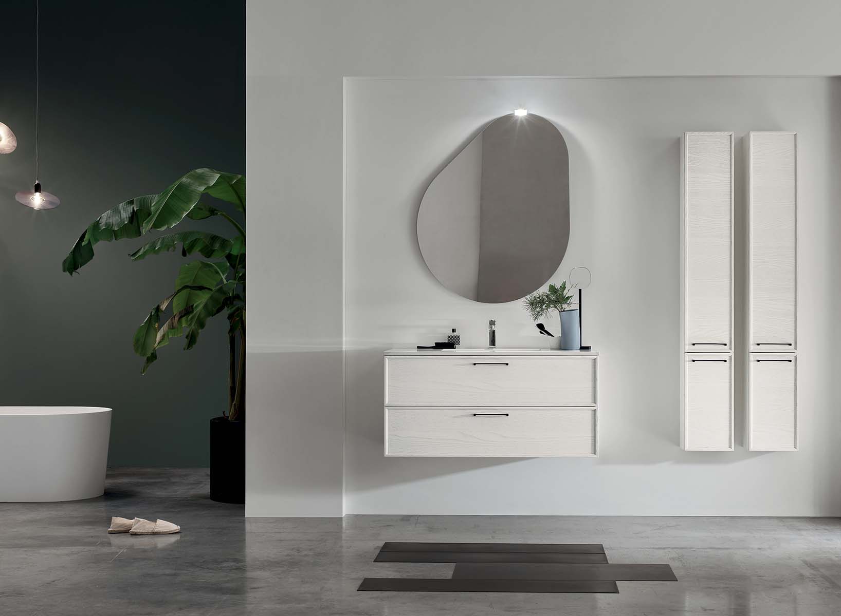 specchio bagno a goccia Ba-bà con luce
