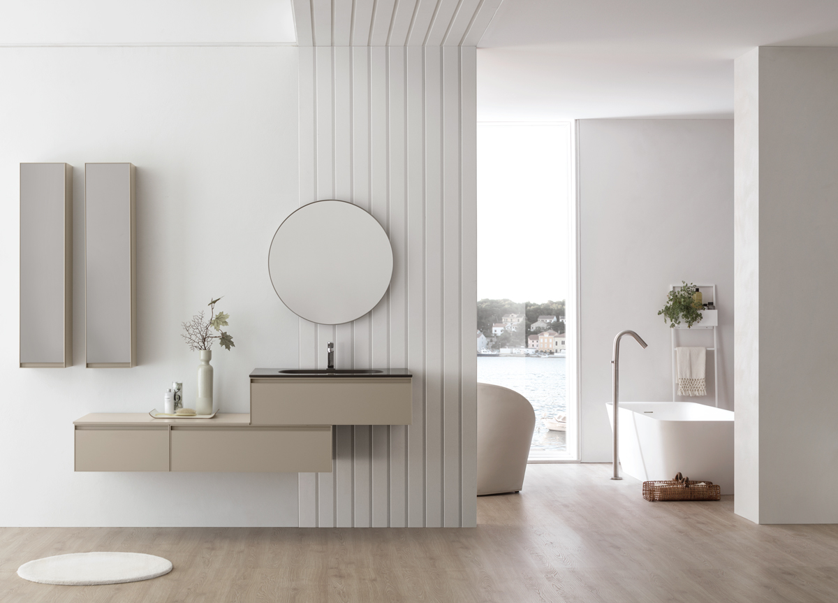 vasca da bagno freestanding in bagno moderno ampio