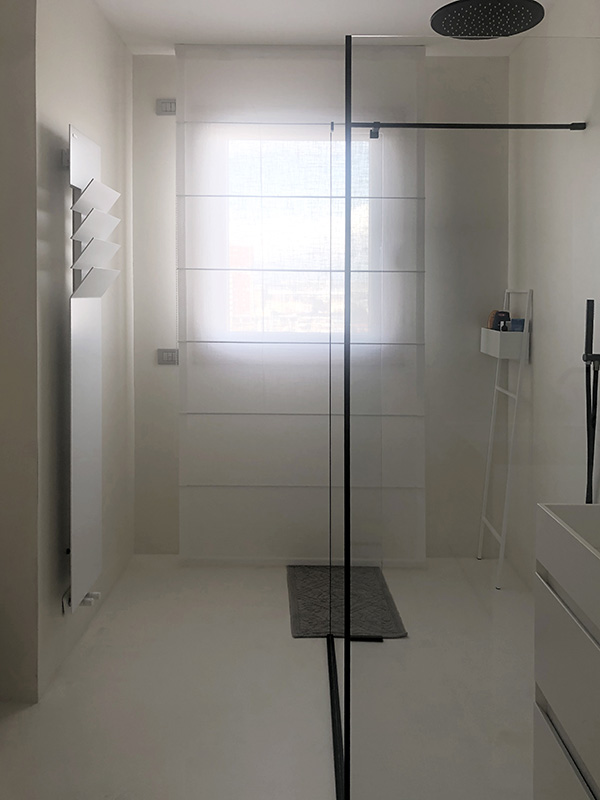 tende bagno piccolo in cotone bianco
