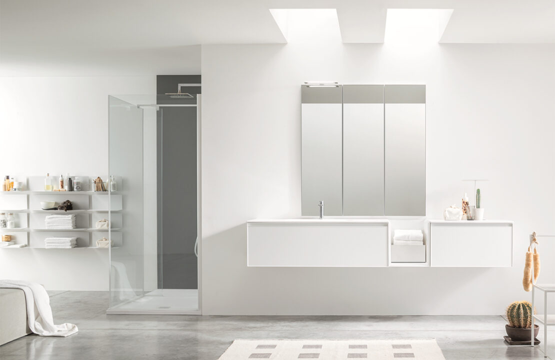 personalizzazione profili doccia e arredo bagno bagno total white