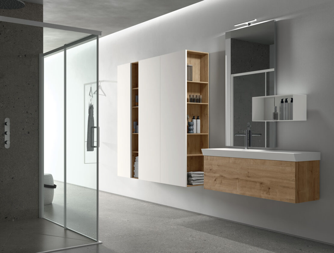 mobili per bagno piccolo soluzione pensili con fianco a giorno