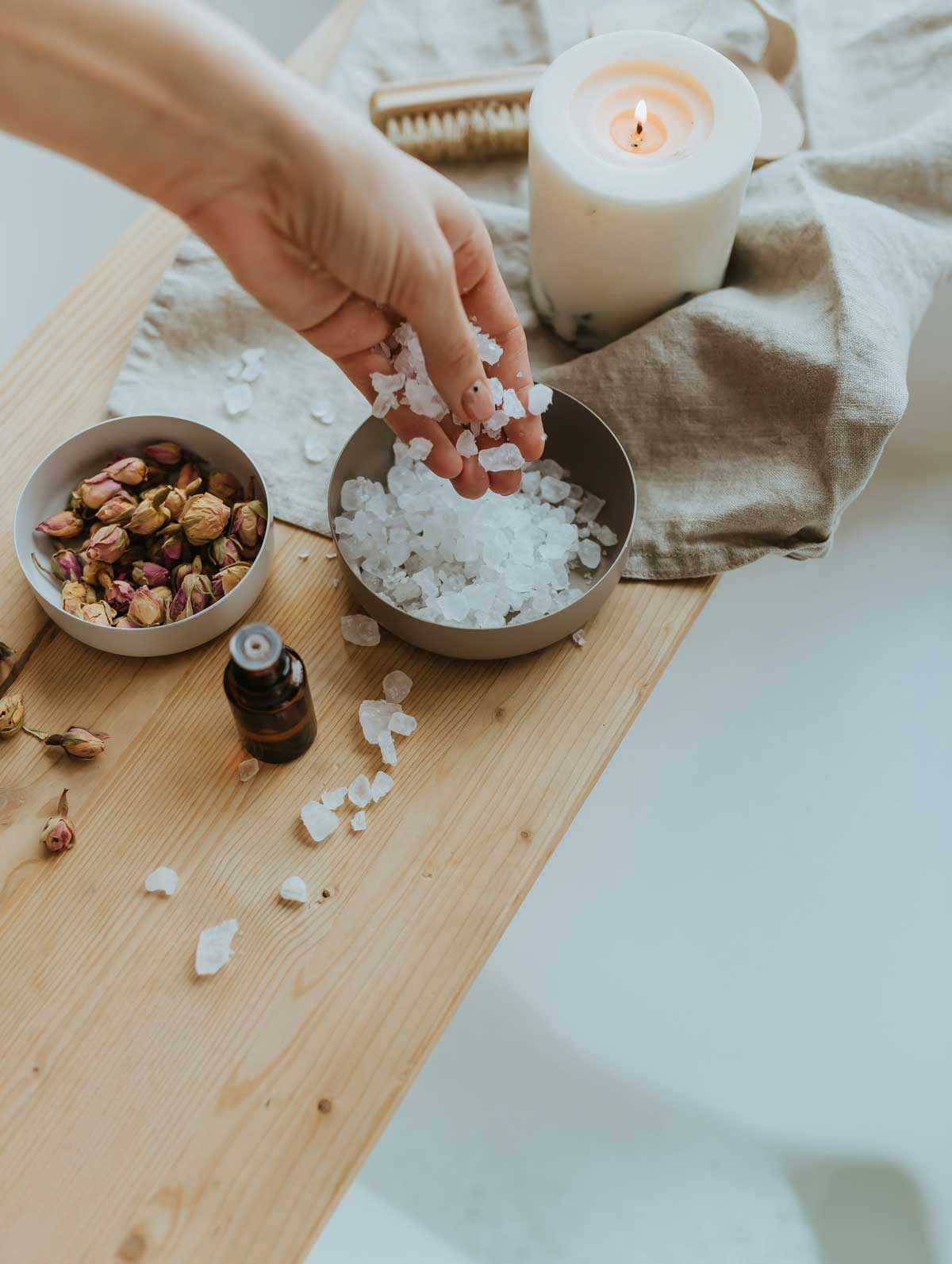 bagno come una spa sali da bagno e aromaterapia